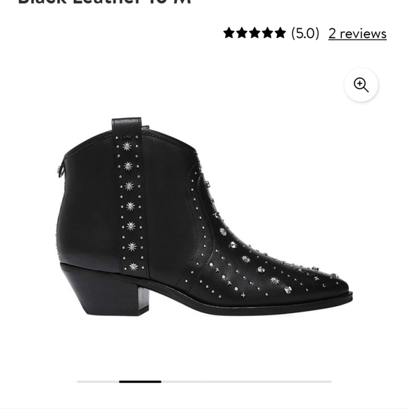 Sam Edelman Brian Studded Western Bootie Black Leather 6 - Picture 3 of 16